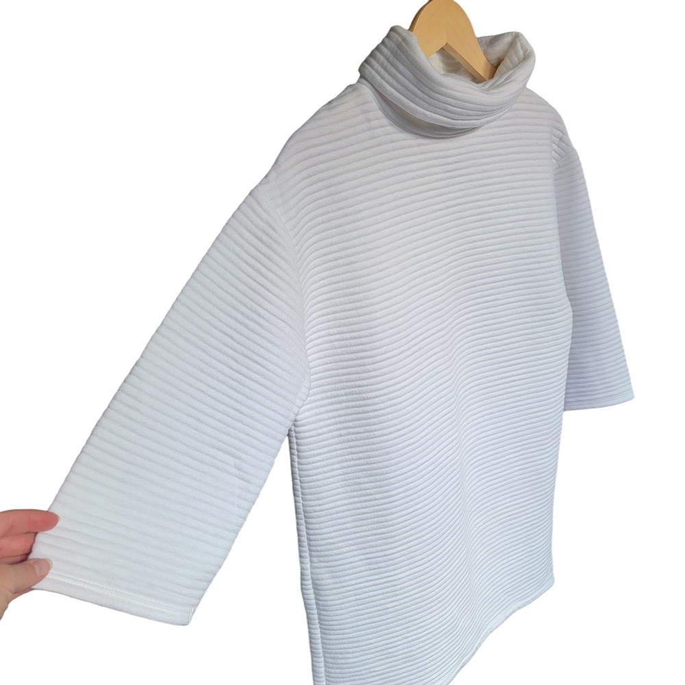 Zara White Ottoman Ribbed Sweater Dress Roll Neck Minimalist Women’s Sma… - Picture 5 of 16